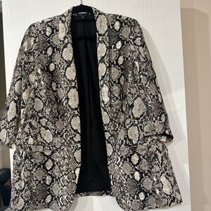 Express Black and Cream Oversized Blazer